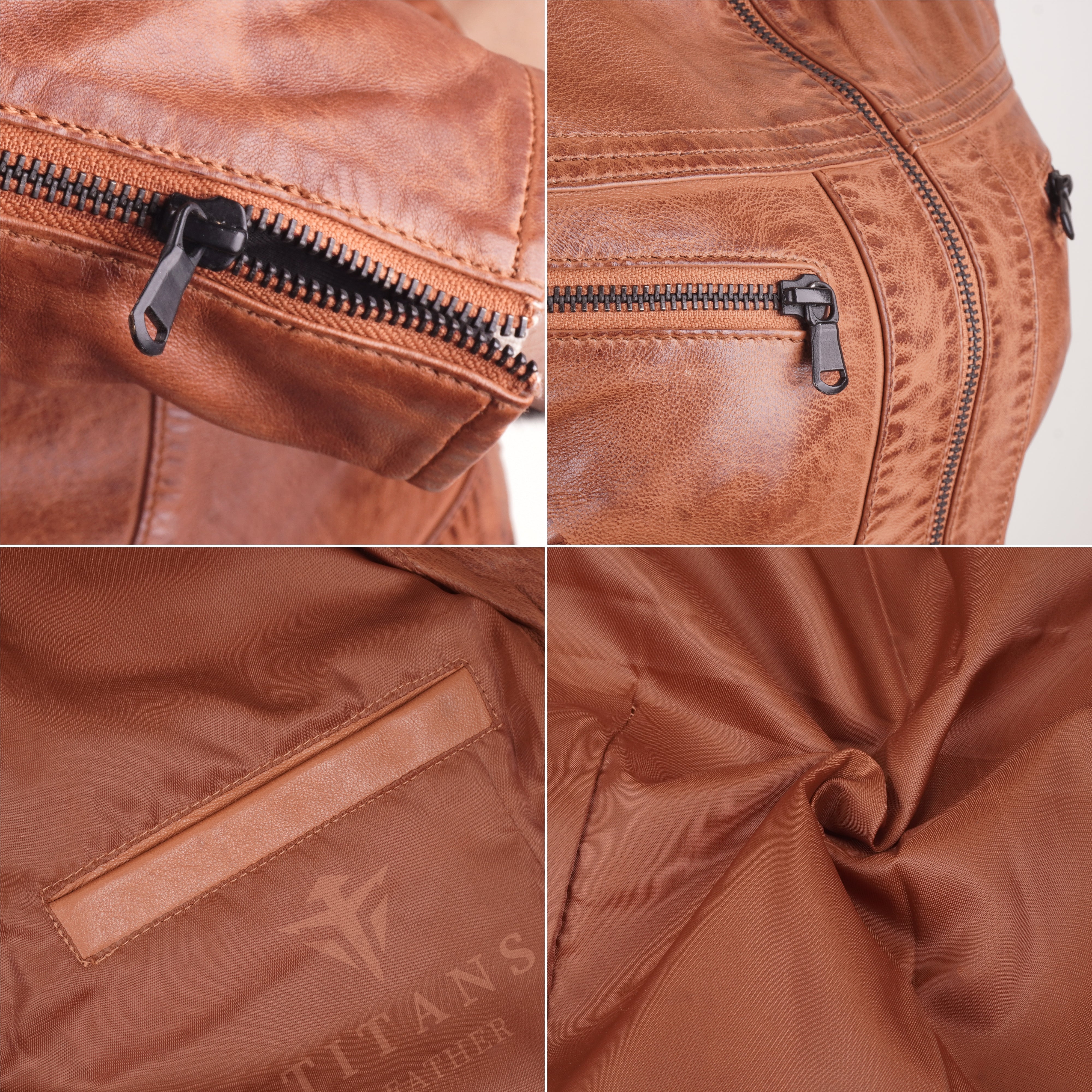 Women’s Brown Leather Biker Jacket