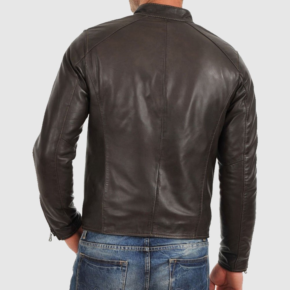 Wislo Bomber Leather Jacket - Premium Men’s Moto Style Outerwear