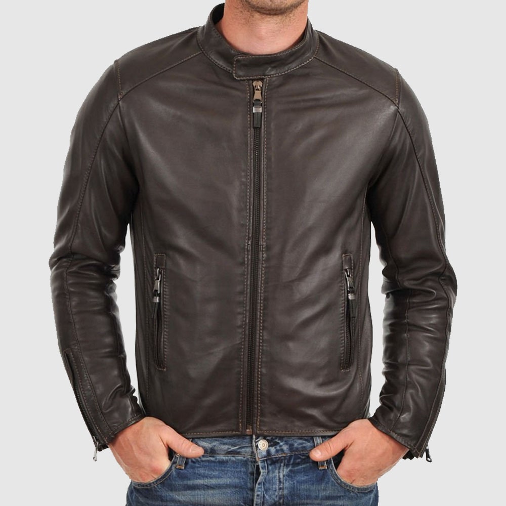 Wislo Bomber Leather Jacket - Premium Men’s Moto Style Outerwear